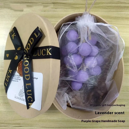 Handmade grape soap bar 120g with black green purple grape or litchi fragrance options