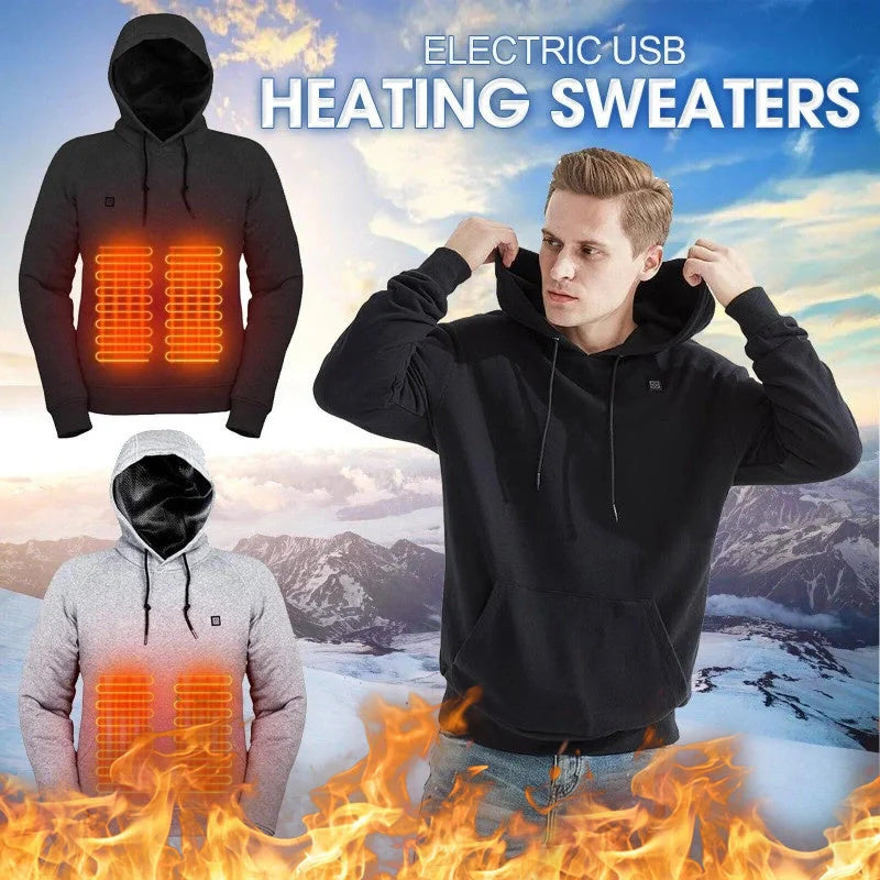 2024 Outdoor Electric USB Heating Jacket in black and gray with adjustable heat levels