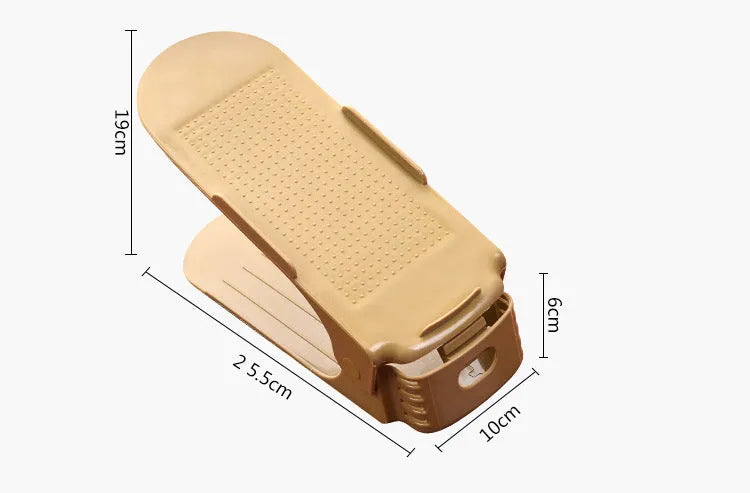Adjustable double stand shoe rack, PP plastic, 25x10x18cm, 170g, space saving shoe storage in multiple colours