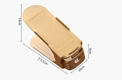 Adjustable double stand shoe rack, PP plastic, 25x10x18cm, 170g, space saving shoe storage in multiple colours