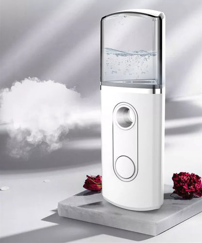 Portable Facial Nano Mist Humidifier in white, black, red, or pink