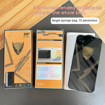 Anti-peep HD glass screen protector with 0.3mm high aluminium glass for iPhone models