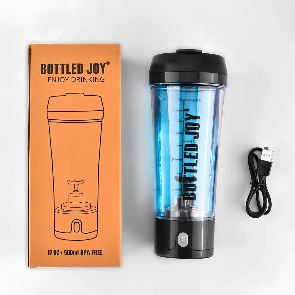 USB electric protein shaker bottle with automatic mixing technology and waterproof design