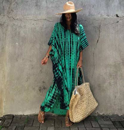 Cotton Beach Cover-up Robe Dress in various colors, perfect for beach or poolside lounging.