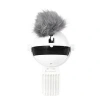 Interactive electronic motion cat toy with real fur ball for engaging playtime