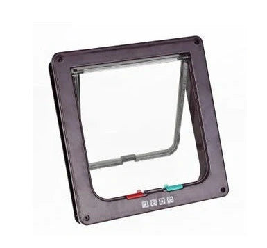 4-Way Lockable Pet Door Security Flap with ABS Plastic Construction in various colors and sizes