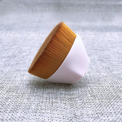 Professional foundation brush kit for BB cream and loose powder application in black, white, and pink