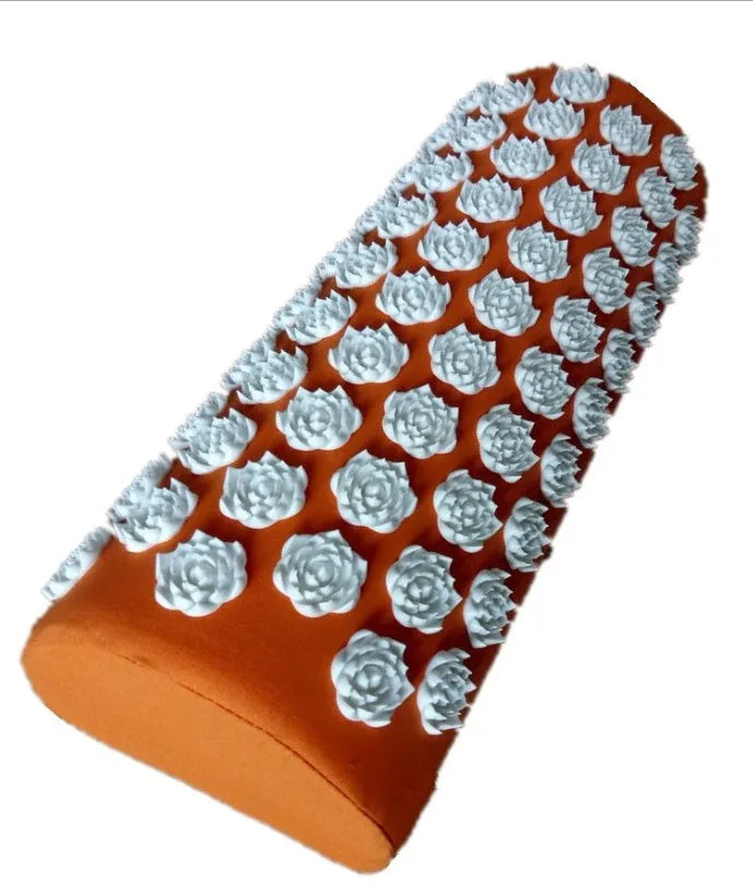 Lotus-shaped acupressure mat and pillow set in blue colour for massage therapy