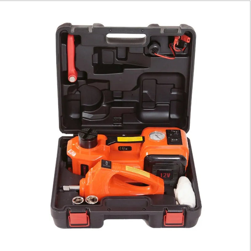 Automotive Electro-Hydraulic Jack, Hydraulic Car Jack, Black Yellow Electric Jack with Wrench for Tyre Changes and Roadside Emergency Use