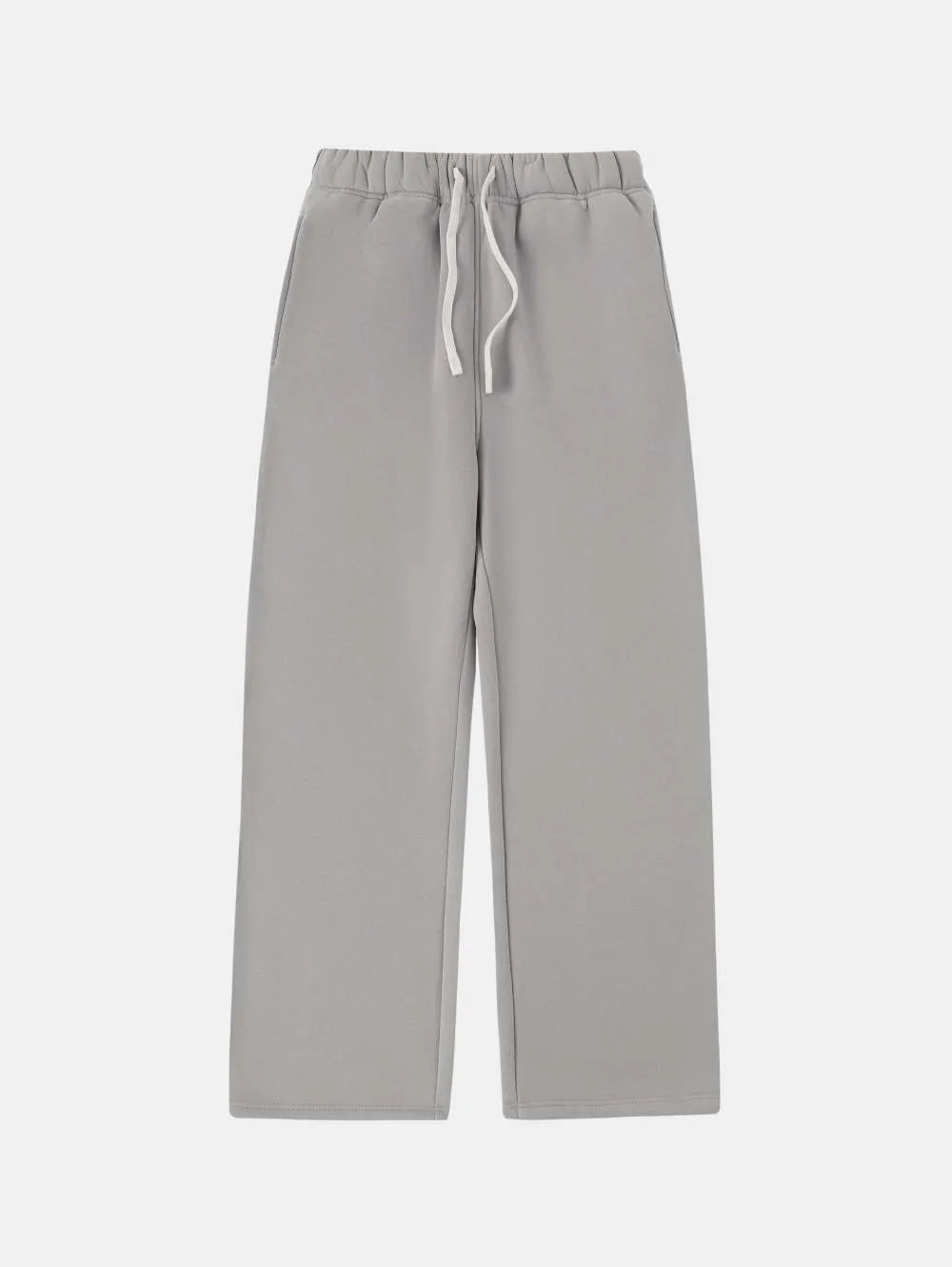 Men's loose fit fleece-lined sweatpants with drawstring waist in grey colour