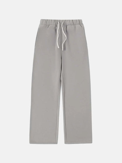 Men's loose fit fleece-lined sweatpants with drawstring waist in grey colour