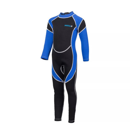 Children's black and colored neoprene diving suit for swimming warmth