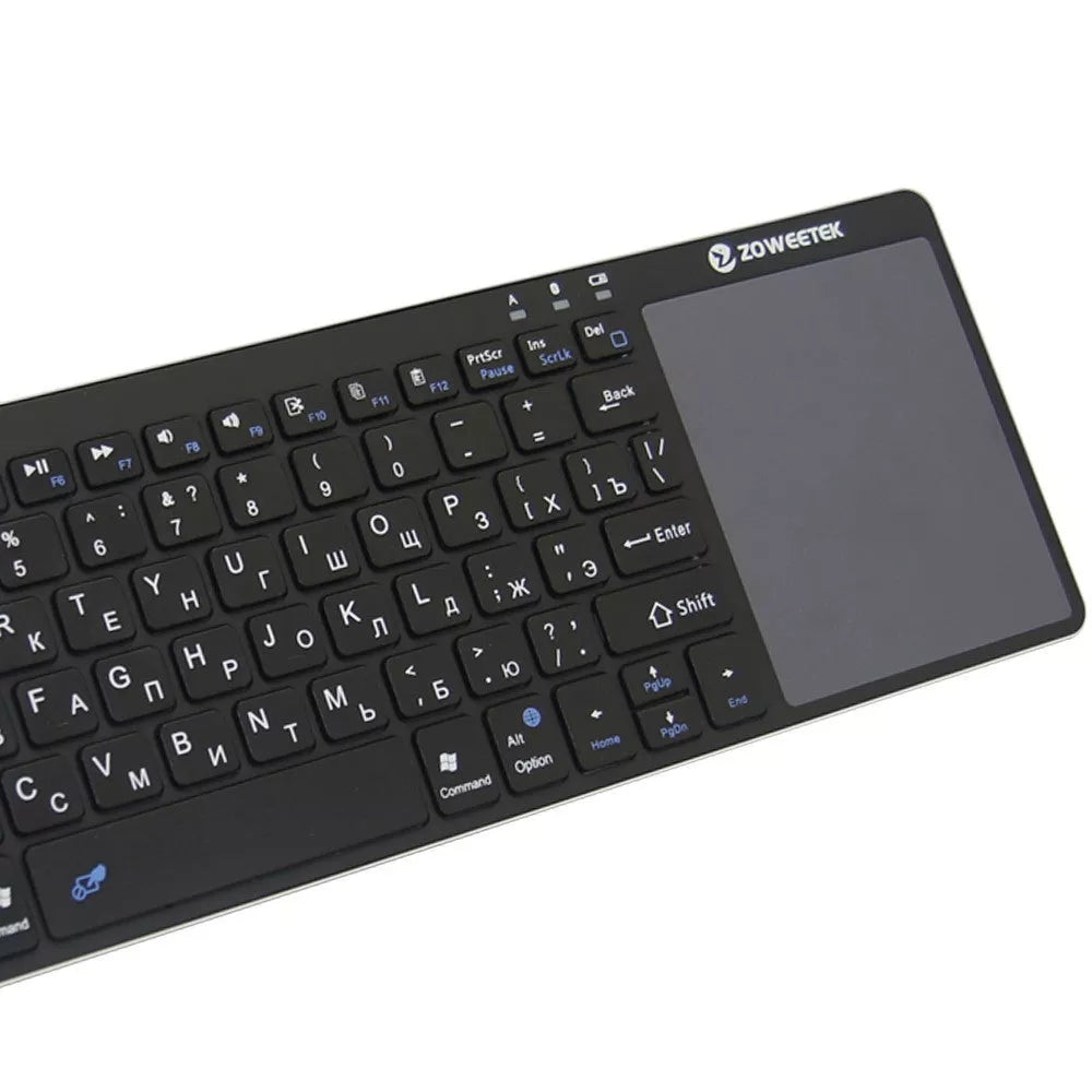 Zoweetek K12BT-1 Mini Wireless Bluetooth Keyboard with Touchpad for Smart TVs and PCs