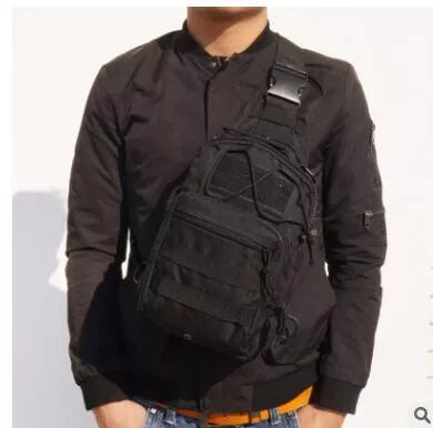 Camouflage Canvas Riding Pack - Durable, Waterproof Outdoor Chest Bag