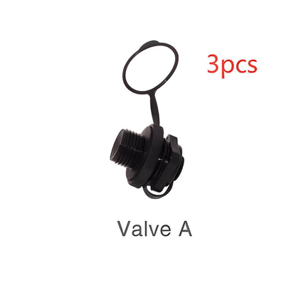 Valve rotating nozzle cover replacement set for inflatable products showing five adaptor styles