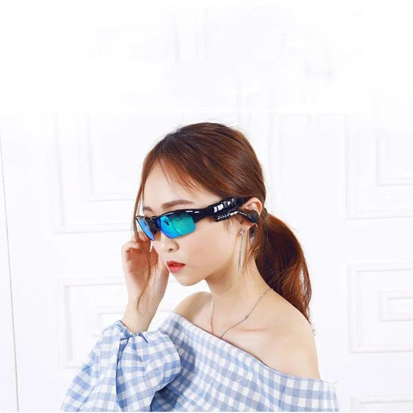 Bluetooth 5.0 smart sunglasses with wireless headphones and high-definition polarized lenses
