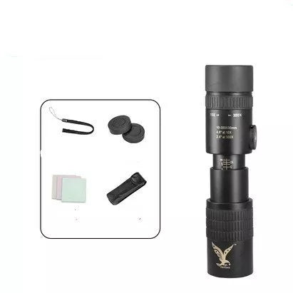 Telescopic Monocular HD Telescope with 10x300 magnification, waterproof and shockproof design