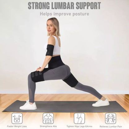 Adjustable Fitness Belt for waist, arm, and thigh training in Black and Pink