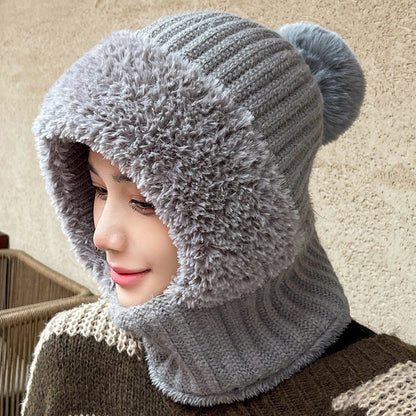 Stylish warm multifunctional hat and scarf combo for winter in various colors