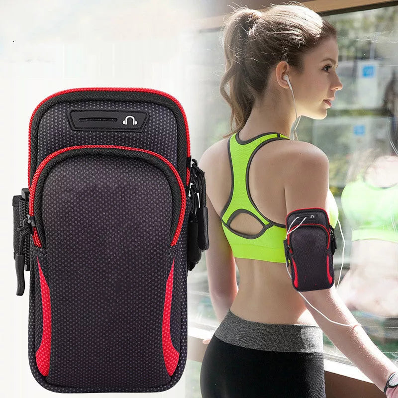 Waterproof nylon mobile phone arm bag for sports in multiple colors