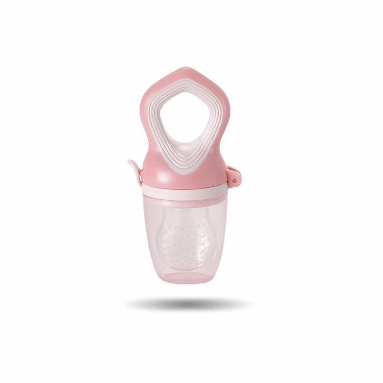Light pink silicone baby pacifier with food-grade materials and 120°C temperature resistance