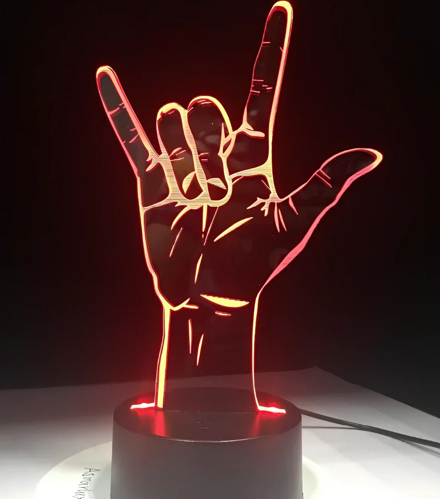 LED night light with touch controls, remote, and seven colour options on 87x87x42mm base