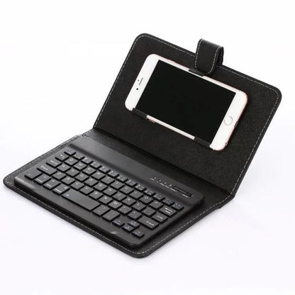 Wireless Bluetooth keyboard protective case showing 25mm slim profile with keyboard integrated