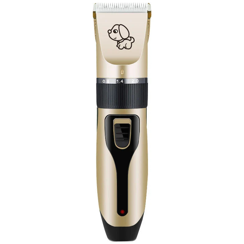 Powerful cordless pet grooming clipper with 5 adjustable speed settings, titanium-ceramic blade, and up to 2 hours of runtime