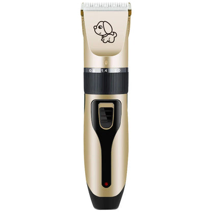 Powerful cordless pet grooming clipper with 5 adjustable speed settings, titanium-ceramic blade, and up to 2 hours of runtime
