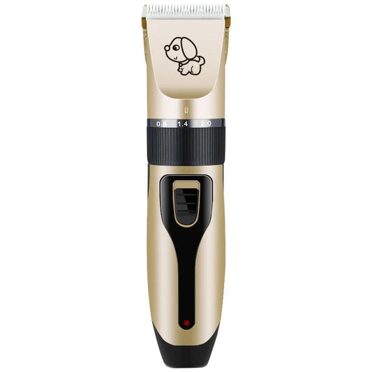 Powerful cordless pet grooming clipper with 5 adjustable speed settings, titanium-ceramic blade, and up to 2 hours of runtime