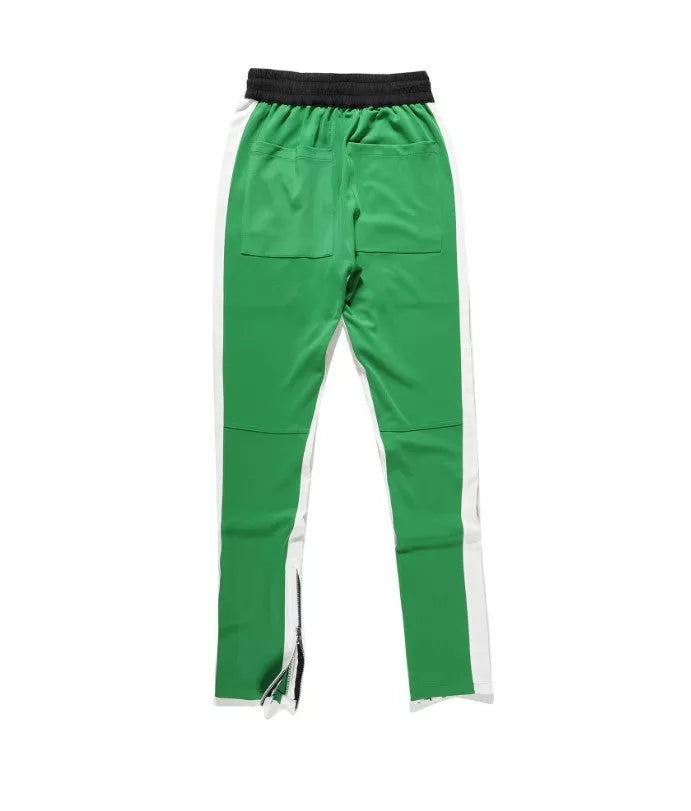 Men's casual pants with retro color stripe and inside zipper