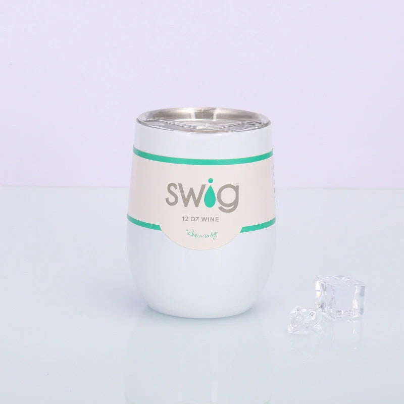 Swig Eggshell Cup - 12oz Stainless Steel Insulated Wine Tumbler with Variety of Color Options