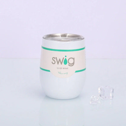 Swig Eggshell Cup - 12oz Stainless Steel Insulated Wine Tumbler with Variety of Color Options