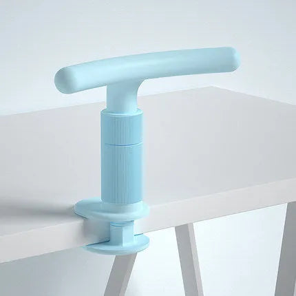 Children's ABS desk-mounted sitting posture corrector in blue, pink, or white for study desks.