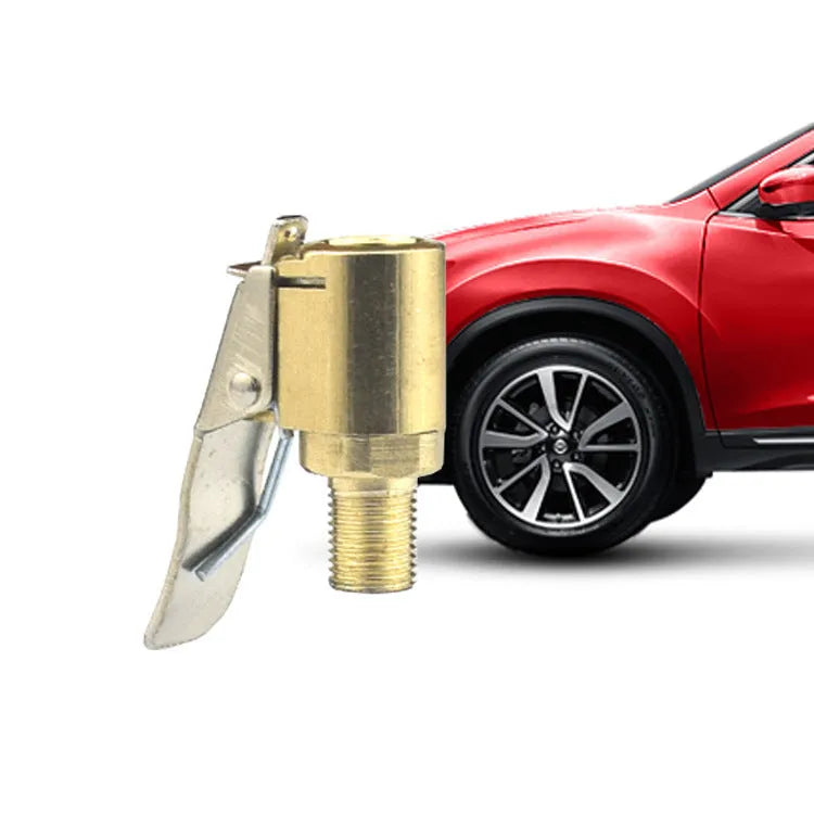 Copper tyre inflation clamp with bulging mouth for 8V1 sedan valve connections