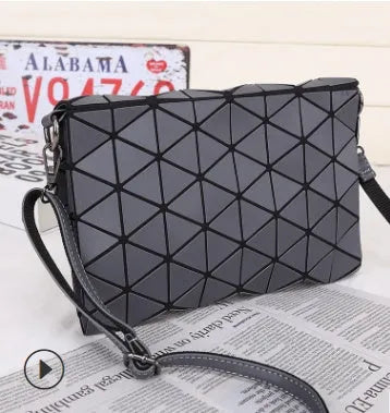 Rhombic ABS envelope shoulder bag with diagonal strap in black, brown, grey, pink, red, white, light green, burgundy, light yellow, dark khaki