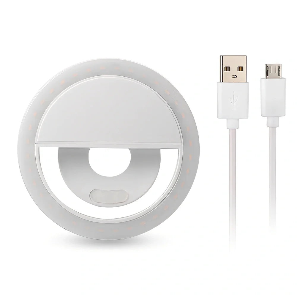 RK-12 mobile phone fill light with USB charging port and clip for photography lighting