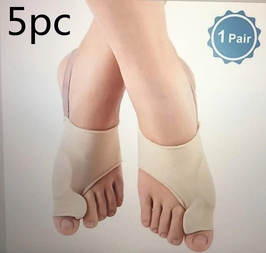 Comfortable toe separating socks with gel padding and adjustable silicone spacers for superior bunion relief