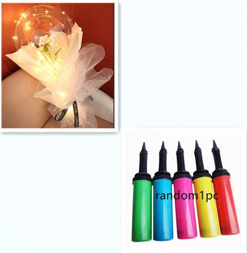 Enchanting LED-illuminated balloon bouquet with vibrant rose colors for any occasion