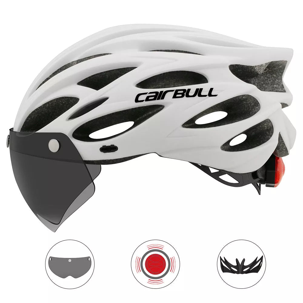 Bicycle helmet hard hat with 22 wind tunnels for enhanced airflow, available in multiple colors
