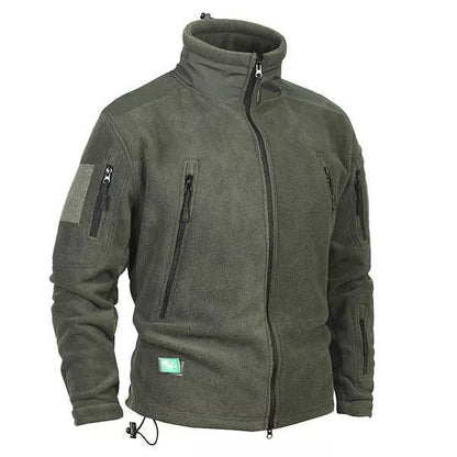 Thick Military Army Fleece Jacket in Black, Grey, or Army Green with windproof and thermal features
