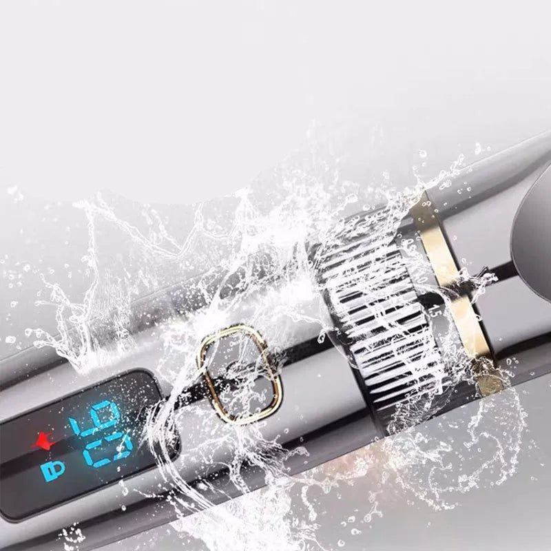 Household Hair Clipper Electric Shaver with titanium-ceramic blades and LED display