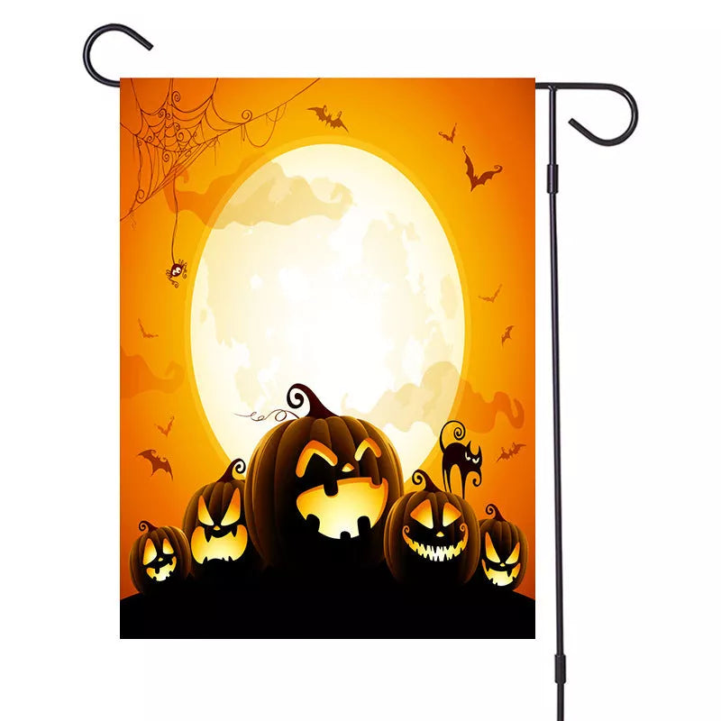 Halloween Series Garden Banner with double-sided polyester design, 32*47cm