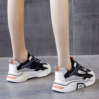 Mesh Surface Running Sports Shoes in green and orange with trifle bottom for enhanced traction