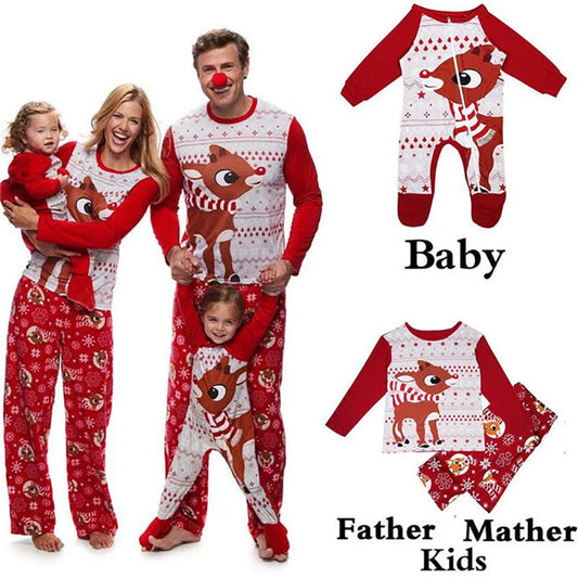 Cozy Family Christmas Pajamas with Cute Fox Print Design for the Whole Household
