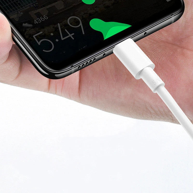 5A Fast Charging USB to Type-C Cable in black and white, available in 1m, 2m, and 3m lengths