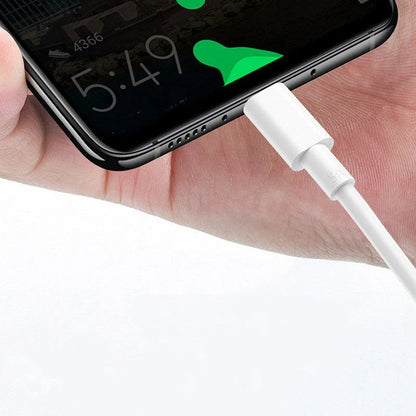 5A Fast Charging USB to Type-C Cable in black and white, available in 1m, 2m, and 3m lengths