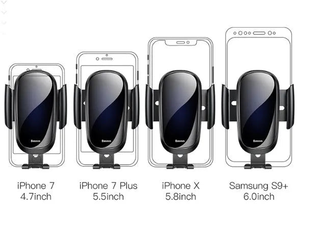Universal car phone holder with adjustable swivel joint mounted on car windscreen holding smartphone