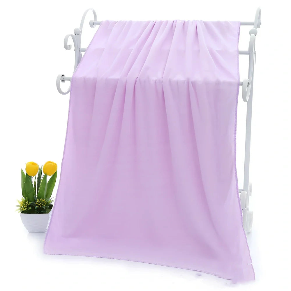 70x140cm microfiber bath towel with weft-knitted superfine fibre construction in multiple colour options