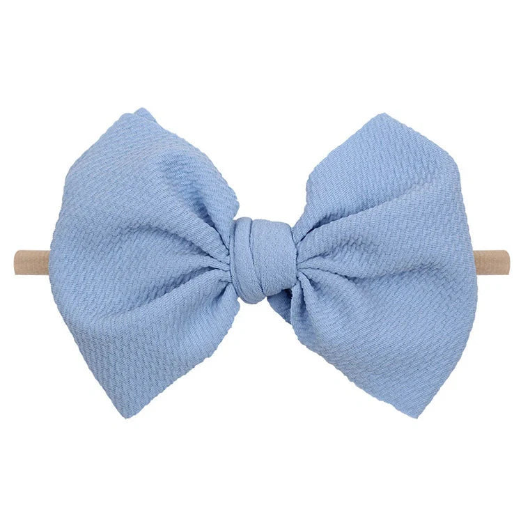 Children's waffle fabric bow hair accessory headband in multiple colour options